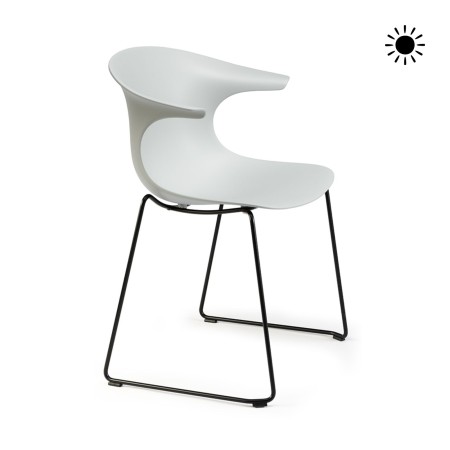 Chaise pour extérieurs Loop Mono avec accoudoirs - structure design monobloc en plastique