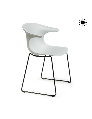 Chaise pour extérieurs Loop Mono avec accoudoirs - structure design monobloc en plastique