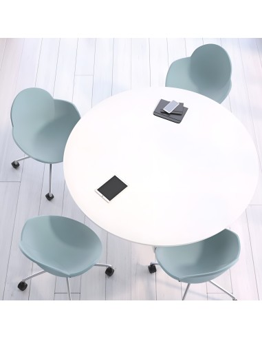Chaise Cookie en plastique ergonomique bleu - bureau moderne et confortable