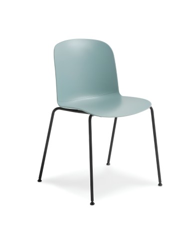 Chaise Relief bleu avec pieds en acier noir - salle de réunion