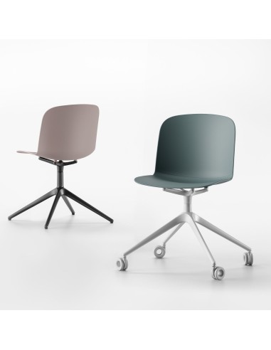 Chaise Relief pour bureau et réunion - roulettes, pivotante, légère, plastique et acier