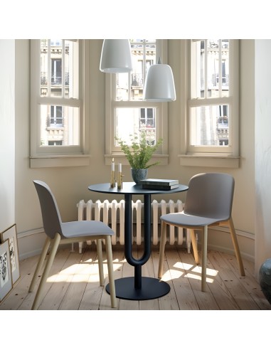 Chaise en plastique et bois ergonomique - salle d'attente ou restauration Relief