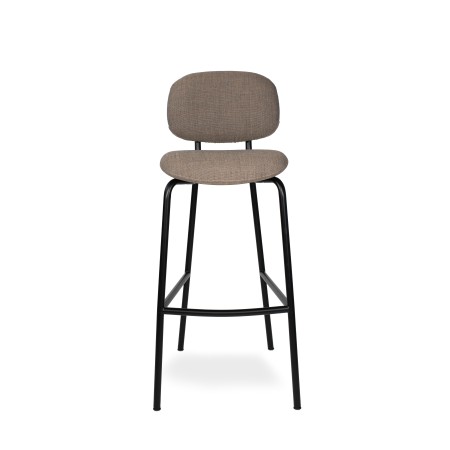 Tabouret Tondina Fat Bar avec assise tissu et structure noire - confort maximal