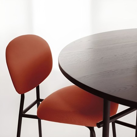 Tondina Fat tabouret de bar confortable en tissu et acier - comptoirs, bars