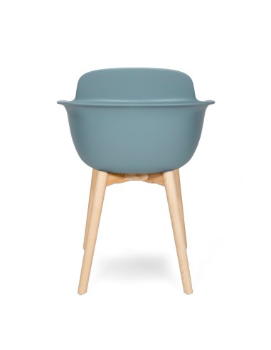 chaise design Sicla pieds bois naturel en plastique bleu