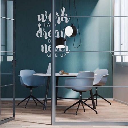 Chaise en plastique bleu et tissu et acier pour réunion, bureau - Sicla