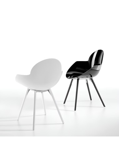 Chaise design blanche en plastique rigide – Cookie