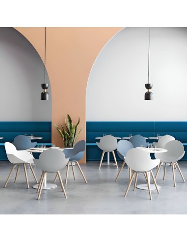 Chaise Cookie avec pieds bois en hêtre naturel – salle de restauration, pause
