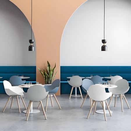Chaise Cookie avec pieds bois en hêtre naturel – salle de restauration, pause