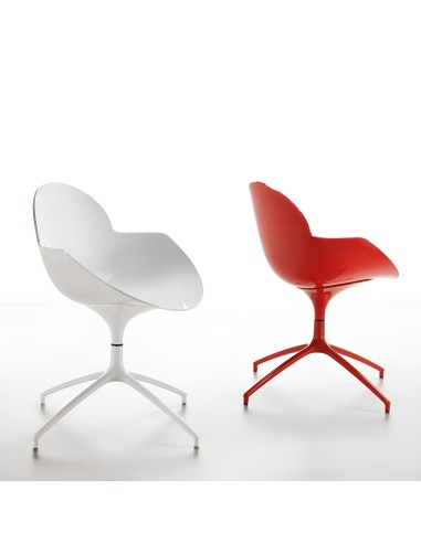 Chaise Cookie en plastique et acier piètement étoile - chaise de bureau pivotante