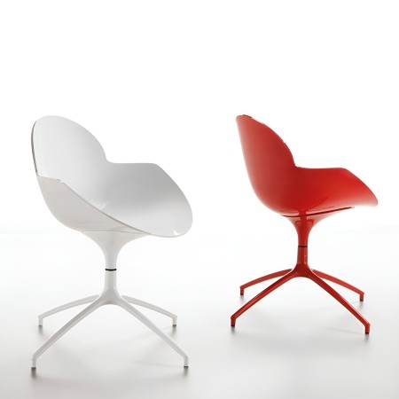 Chaise Cookie en plastique et acier piètement étoile - chaise de bureau pivotante