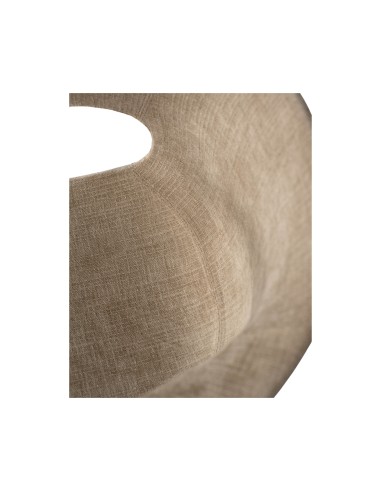 Zoom sur le tissu taupe de la chaise – texture douce et résistante adaptée aux espaces pro