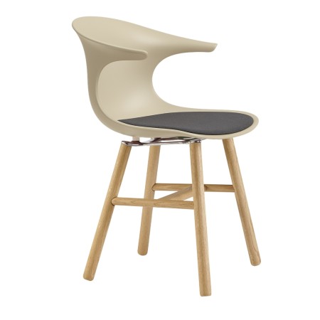 	chaise rétro design pieds en bois avec assise rembourrée