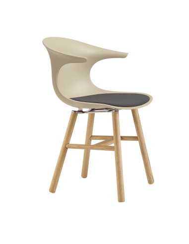 	chaise rétro design pieds en bois avec assise rembourrée