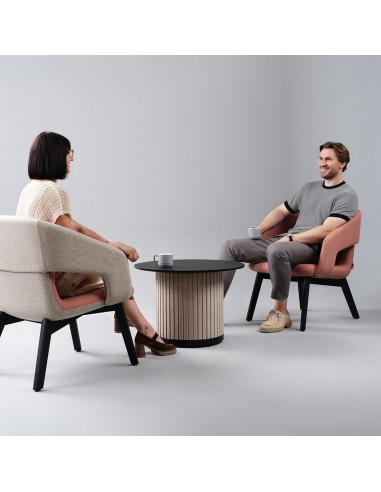 table basse PARTHOS – mobilier lounge avec colonne gainée de feutre PET