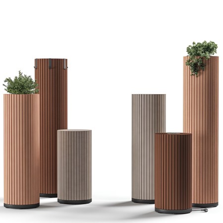 Colonnes acoustiques pour espace pro - jardinière, prise, crochet