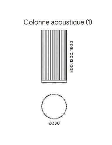 Dimensions colonne accoustique trois hauteurs PARTHOS