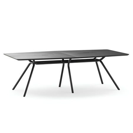 Table de conférence ARQUS noire pour 6 à 12 personnes avec structure métallique