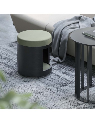 Pouf vert et noir moderne avec rangement intégré ZOOZOO