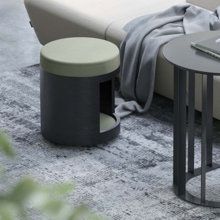 Pouf vert et noir moderne avec rangement intégré ZOOZOO