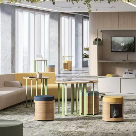 Bureau avec poufs ZooZoo - rangement intégré, roulettes, confort, personnalisé