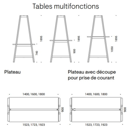 Dimensions Table Nova Wood Multipurpose