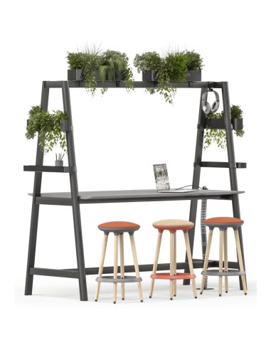 Table de réunion NOVA Wood dans un open space moderne - modulable