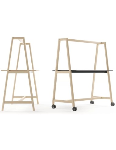 Table NOVA Wood – configuration haute pour réunion debout