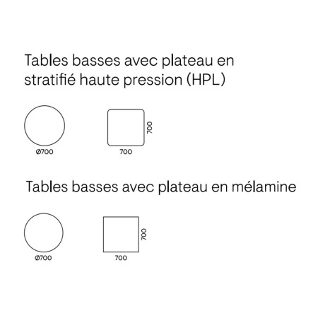 Dimensions de la table basse Nova Wood