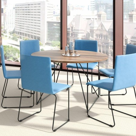 Table de réunion ronde AIR pour petites conférence de 6 personnes salle de pause 2