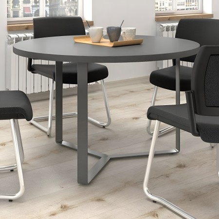 Version ronde Ø1200 mm – table PLANA 3 personnes en salle d'attente