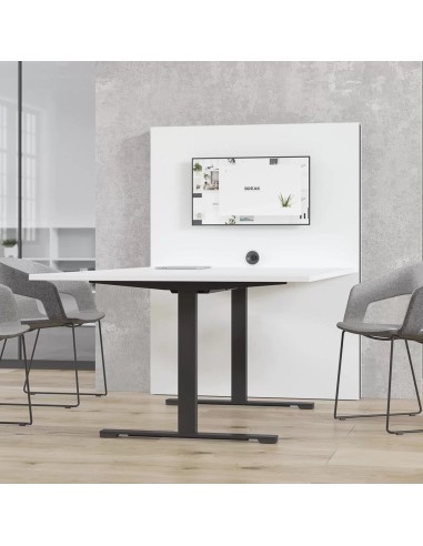 Table blanche connectée avec écran mural pour réunions dynamiques MEDIA