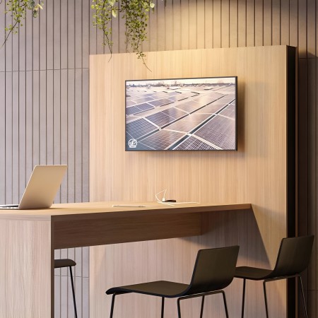 Table haute avec panneau écran MEDIA 2