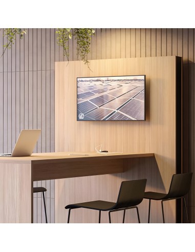 Table haute avec écran intégré et tabourets design pour réunion informelle MEDIA