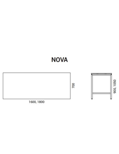 Dimensions de la table haute NOVA