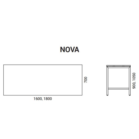Dimensions de la table haute NOVA