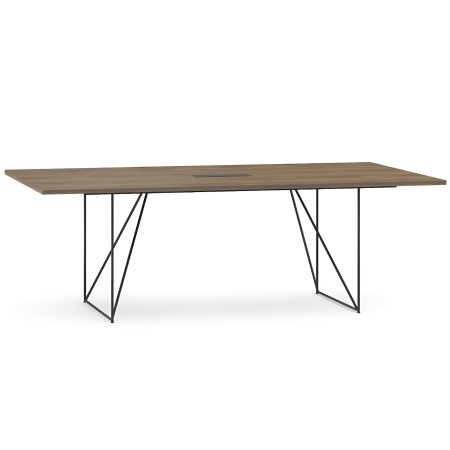 Table de réunion AIR bois avec piètement design en métal noir