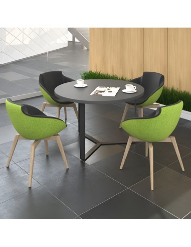 Table ronde pour échanges collaboratifs PLANA noire, design haut de gamme