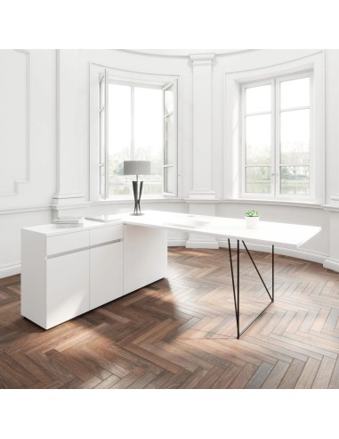 Bureau avec armoire en angle - grand plan de travail pour direction élégant AIR