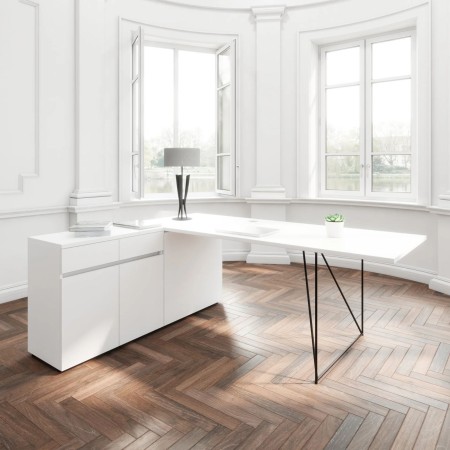 Bureau avec armoire en angle - grand plan de travail pour direction élégant AIR