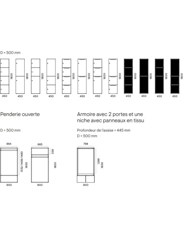 Dimensions des casiers et armoires CHOICE