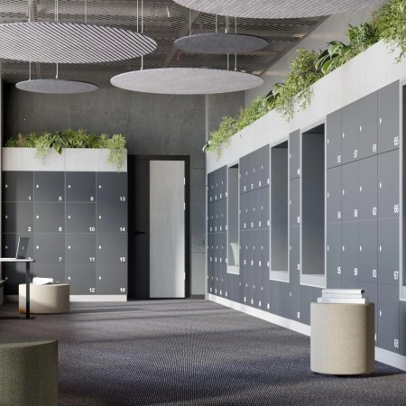 Vestiaires d'entreprise et bureaux gris sécurisés numérotés CHOICE