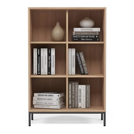 Bibliothèque CHOICE avec étagères et pieds en bois pour intérieurs modernes