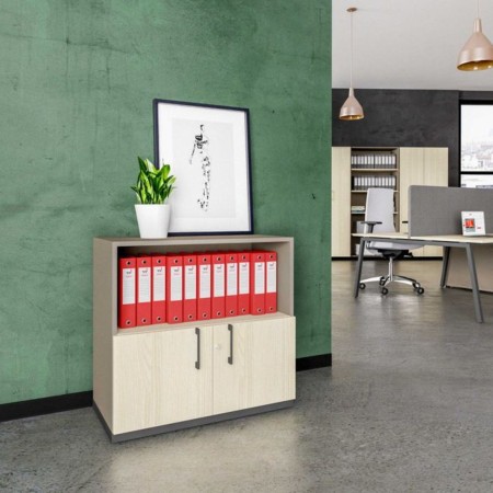 Etagère de rangement blanche pour intérieurs design moderes avec portes battantes CHOICE