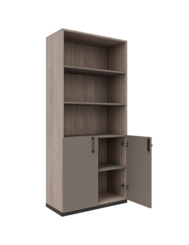 Armoire en bois design avec serrure et étaggères ouvertes pour rangement collaboratif CHOICE