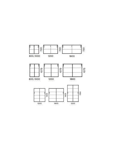 Dimensions de l'armoire à portes coulissantes CHOICE