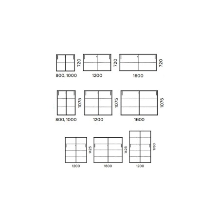 Dimensions de l'armoire à portes coulissantes CHOICE