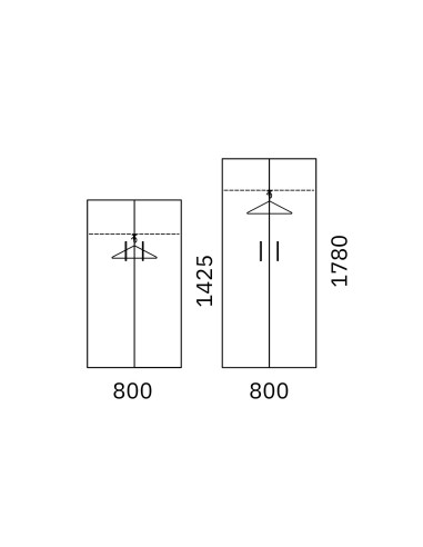 Dimensions armoire vestiaire CHOICE portes battantes