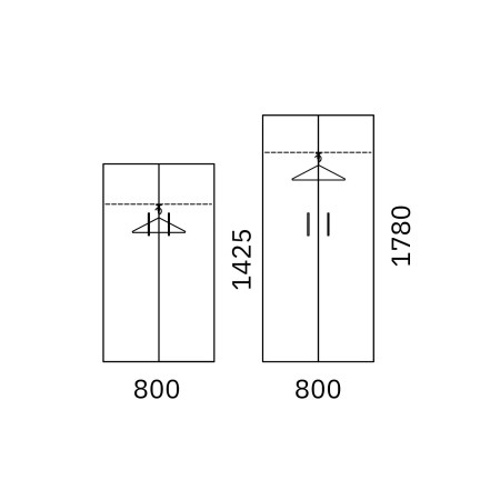 Dimensions armoire vestiaire CHOICE portes battantes
