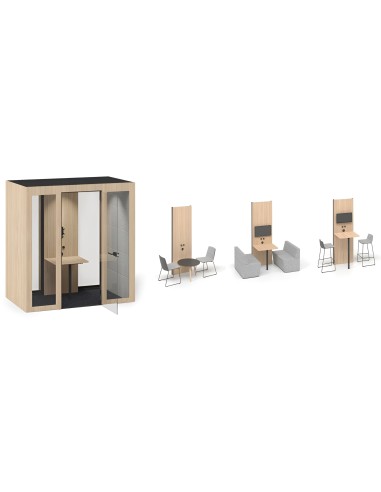 Cabine acoustique insonorisée pour réunions ou appels – 2 personnes –  SILENT ROOM M
